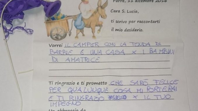 lettera per Santa Lucia