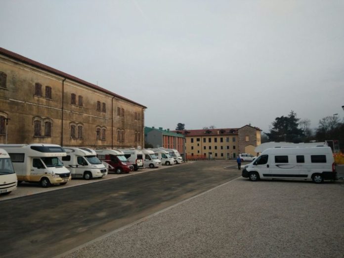 L'area per i camper di via Cardatori a Schio